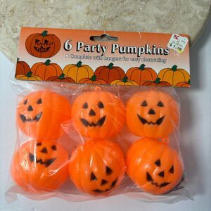 Party Pumpkins‎ Halloween Decoration 6-Pack w/ Hangers - New Vintage Kmart!